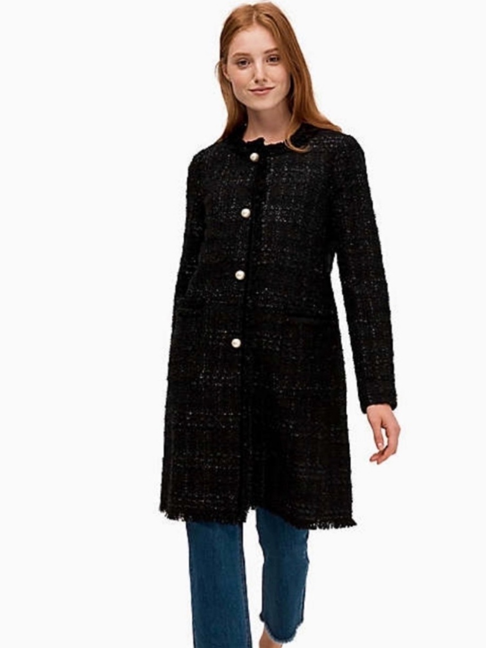 Kate Spade New York Dashing Beauty sparkle tweed coat size 10 EUC